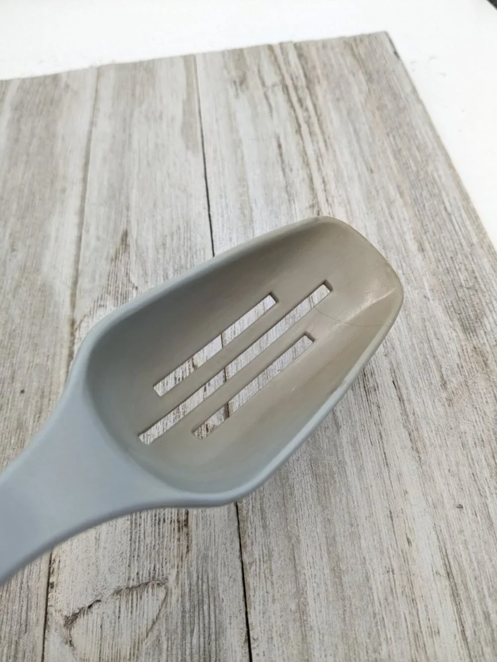 King Kraft #1 Country Blue Nylon Plastic Slotted Spoon 11